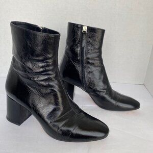Zara Basic Collection-  Black Leather Boots - Size 7.5, 2.5" Heel
